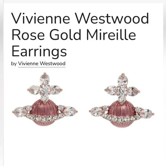NWOT Vivienne Westwood Rose Gold Mireille Earrings - Picture 2 of 9